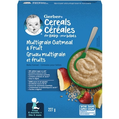 Nestlé Gerber Stage 2 Multigrain Oatmeal & Fruit Baby Cereal 227 g, $2.64/100g