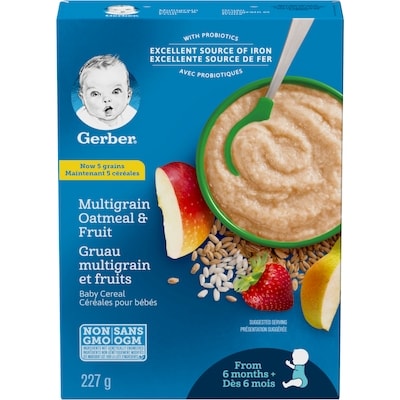 Nestlé Céréales pour bébés gruau multigrain et fruits, étape 2 227 g, 2,64 $/100g