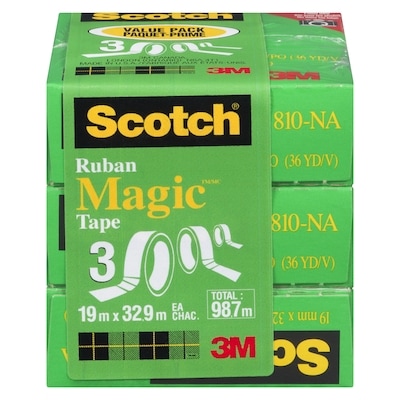 3M Scotch Magic Tape, Pack of 3 1 ea, $11.00/1ea