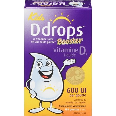 Ddrops Booster Vitamine D3 en liquide 600 UI pour enfants 5 ml, 289,80 $/100ml