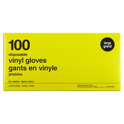 Sans Nom Gants en vinyle jetables grand 100 ea, 0,11 $/1ch