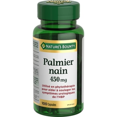 Nature’s Bounty Palmier nain, 450 mg, caps. 100 ea, 0,15 $/1ch