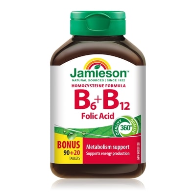 Jamieson Vitamin B6, Vitamin B12 & Folic Acid Tablets 110 ea, $0.12/1ea