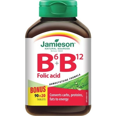 Jamieson Vitamin B6 + B12 and Folic Acid 110 ea, $0.13/1ea