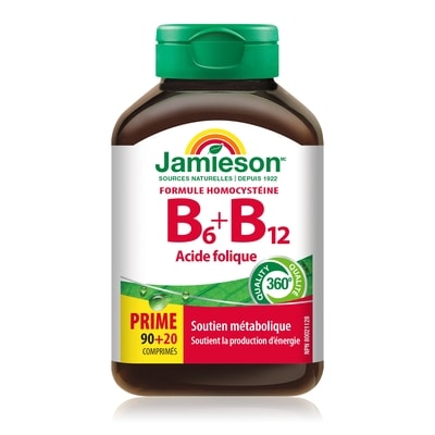 Jamieson Vitamine B6, B12 et acide folique 110 ea, 0,13 $/1ch