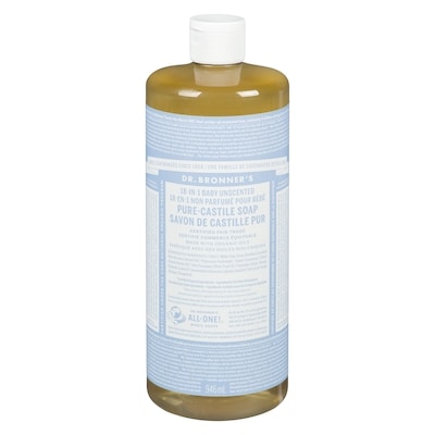 Dr Bronners Pure-Castile Soap 18-In-1 Baby Unscented 944 ml, $3.43/100ml