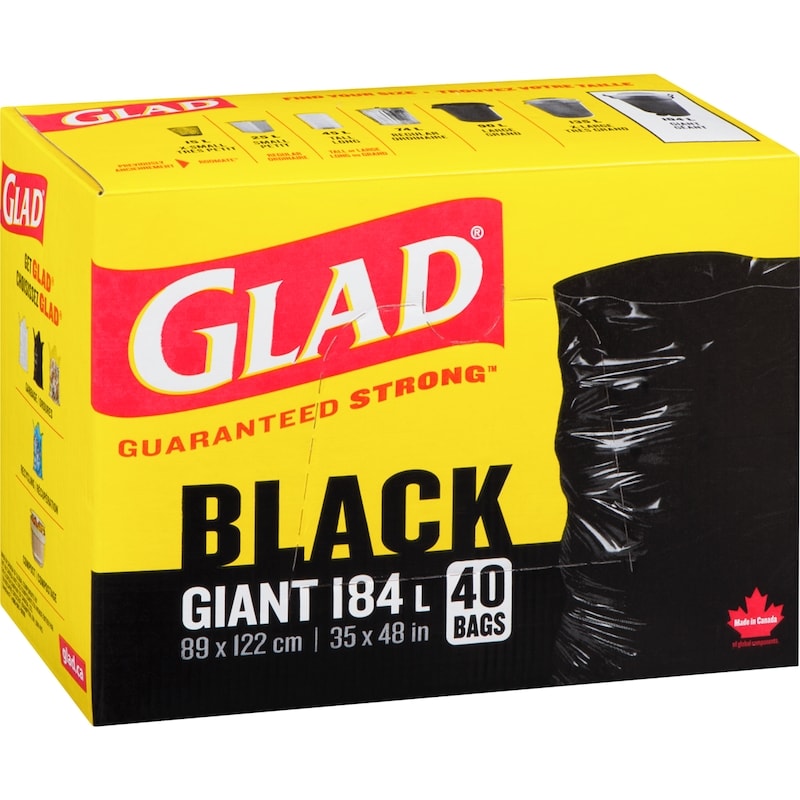Black Garbage Bags - Giant 184 Litres