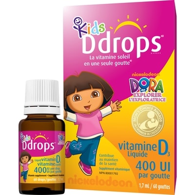 Ddrops Vitamine D3 en liquide 400 UI pour enfants 1.7 ml, 793,53 $/100ml