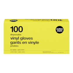 Sans Nom Gants moyens jetables en vinyle 100 ea, 0,12 $/1ch