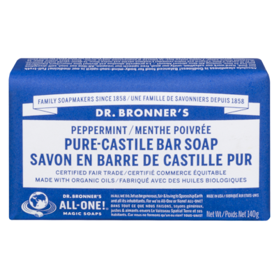 Dr Bronners Pure Castile Bar Soap, Peppermint 140 g, $5.96/100g