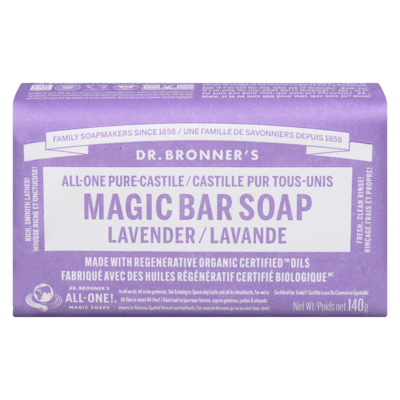 Dr Bronners Pain de savon de Castille pur à la lavande 140 g, 6,06 $/100g