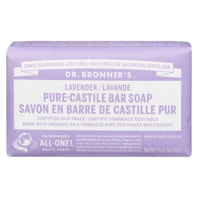Dr Bronners Pain de savon de Castille pur à la lavande 140 g, 4,99 $/100g