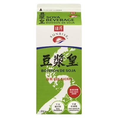 Sunrise Boisson de soya sans sucre ajouté 1.89 l, 0,26 $/100ml