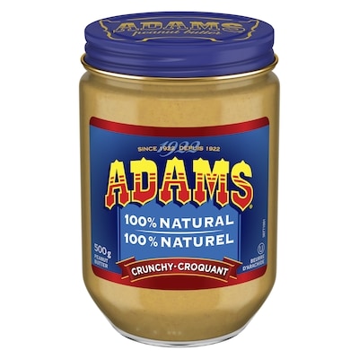 Adams beurre d'arachide croquant 100% naturel 500 g, 1,30 $/100g