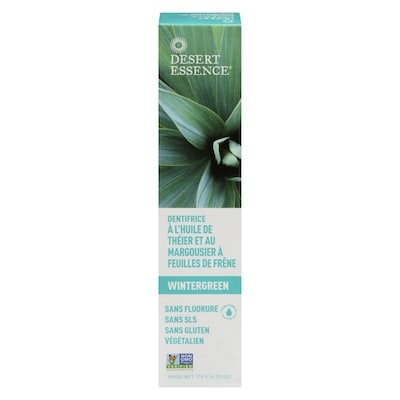 Desert Essence Dentifrice à l’huile de mélaleuca et aux feuilles de neem thé des bois 176 g, 4,54 $/100ml