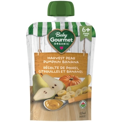 Baby Gourmet Purée Biologique Récolte de poires, citrouilles et bananes 128 ml, 1,79 $/100ml