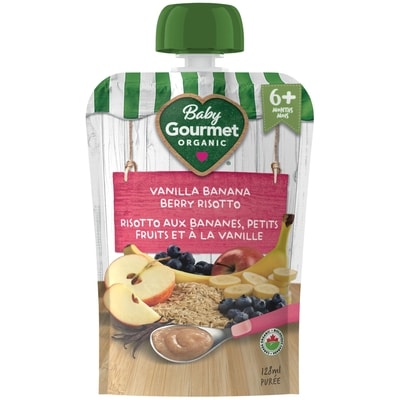 Baby Gourmet Organic Puree Vanilla Banana Berry Risotto  128 ml, $1.79/100ml