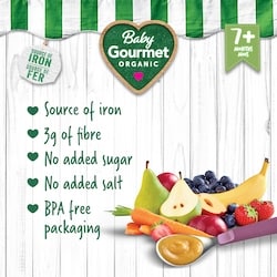 Baby Gourmet Organic Puree Berries Plum Carrot 128 ml Your