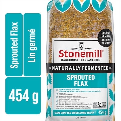 Stonemill Honest Wellness Sprouted Flax Bread 454 g, $1.28/100g