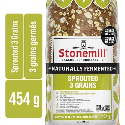Stonemill Honest Wellness Sprouted 3 Grains Bread 454 g, $1.28/100g
