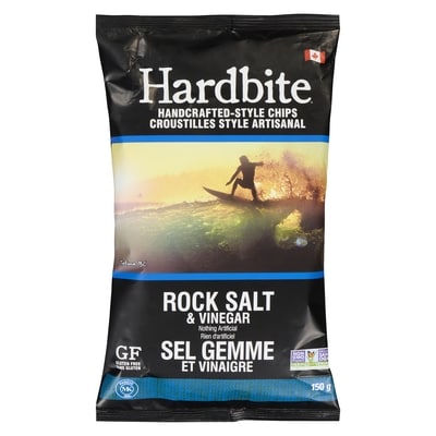 Hardbite Handcrafted-Style Chips, Rock Salt & Vinegar 150 g, $2.67/100g