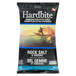 Hardbite Handcrafted-Style Chips, Rock Salt & Vinegar 150 g, $2.00/100g