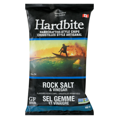 Hardbite Handcrafted-Style Chips, Rock Salt & Vinegar 150 g, $2.66/100g