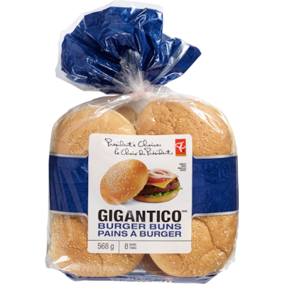 le Choix du Président Pains ? Burger Gigantico, 8?Pains 8x71.0 g, 0,70 $/100g