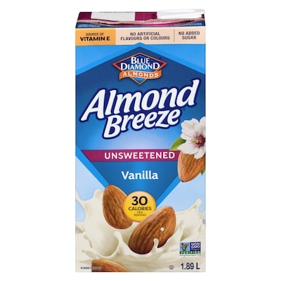 Blue Diamond Almond Breeze, Unsweetened Vanilla 1.89 l, $0.22/100ml