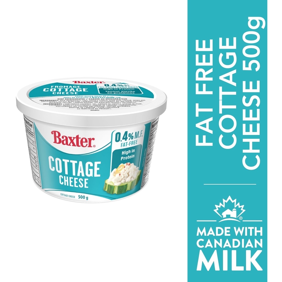 Baxter Fat Free Cottage Cheese 500 g, $1.40/100g