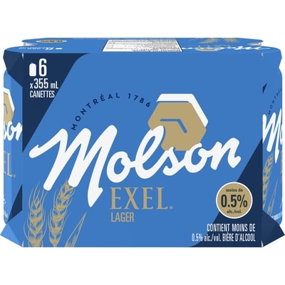 Molson Exel Sans Alcool Bière, 6-Paquet 0.4% alc./vol. 6x355.0 ml, 0,30 $/100ml