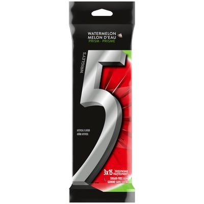 Wrigley's Watermelon-Prism Flavoured Sugar Free Chewing Gum, 1 Sticks, 3 Packs 15 ea, $0.43/1ea