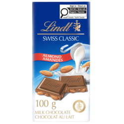 SWISS CLASSIC Almond Milk Chocolate Bar, 100 Grams