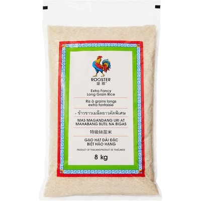 Rooster Riz à grains longs extra fantaisie 8 kg, 0,28 $/100g