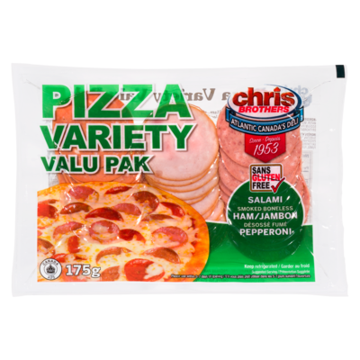 Chris Brothers Emballage de variété pour pizza 175 g, 2,85 $/100g