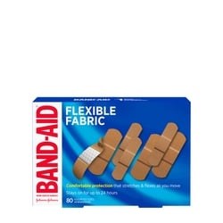 Band-Aid Flexible Fabric Bandages, Assorted Sizes 80 ea, $0.09/1ea