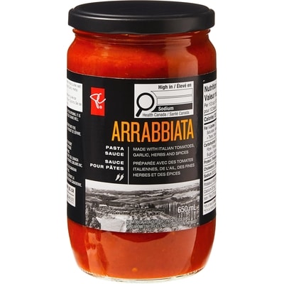 PC Black Label Arrabbiata Pasta Sauce 650 ml, $0.92/100ml