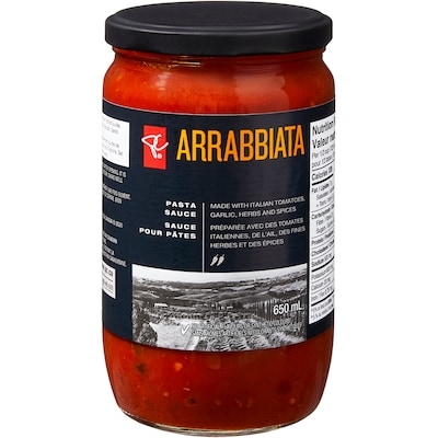 PC Collection noire Sauce pour pâtes arrabbiata 650 ml, 1,04 $/100ml