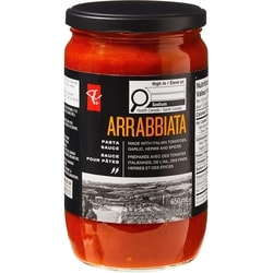 PC Collection noire Sauce pour pâtes arrabbiata 650 ml, 1,15 $/100ml