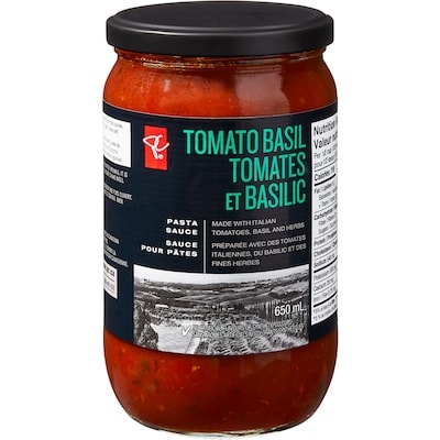 PC Black Label Tomato Basil Pasta Sauce 650 ml, $1.15/100ml