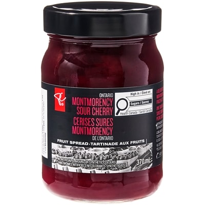 PC Collection noire Tartinade Aux Cerises Sûres Montmorency De L’Ontario 370 ml, 2,29 $/100ml