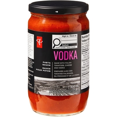 PC Collection noire Sauce pour pâtes à la vodka 650 ml, 1,15 $/100ml
