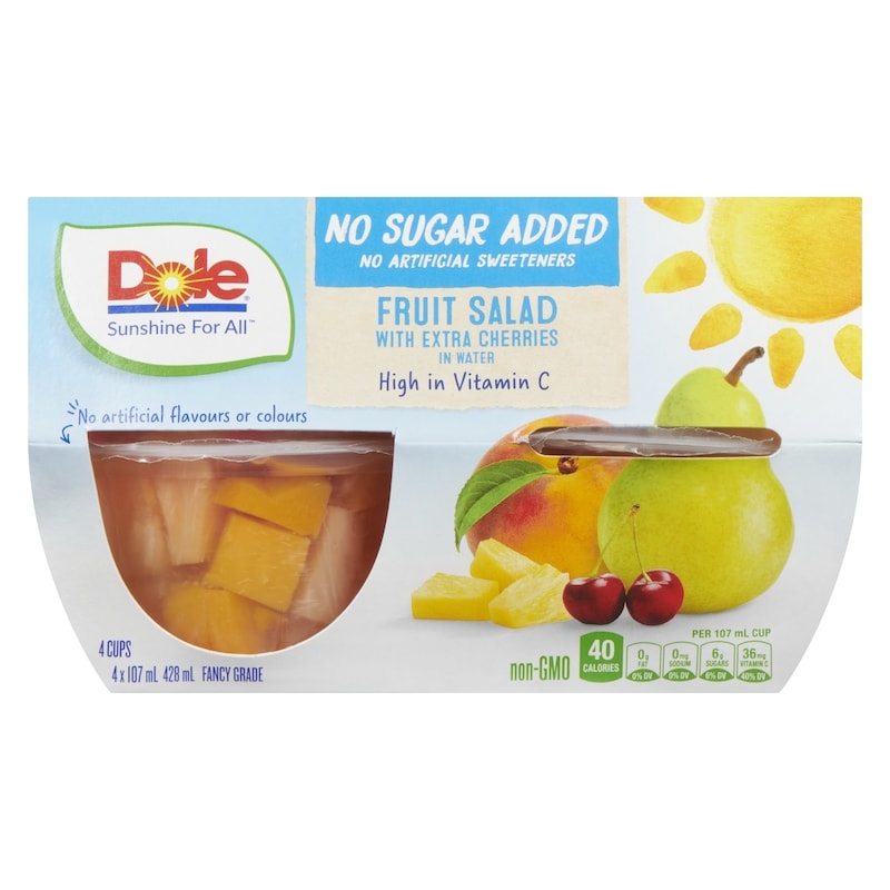 Fruit Salad in Water with Cherries