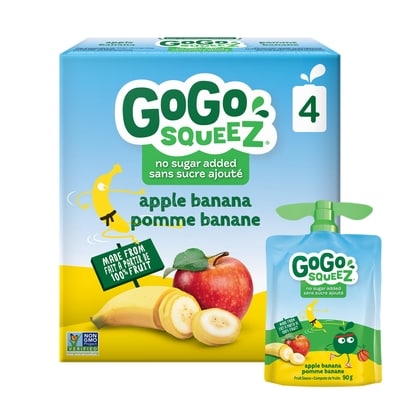 GoGo squeez Squeeze, Applesauce Apple Banana 4x90.0 g, $1.39/100g