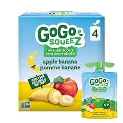 GoGo Squeez Compote aux pommes bananes 4P 4x90.0 g, 1,47 $/100g