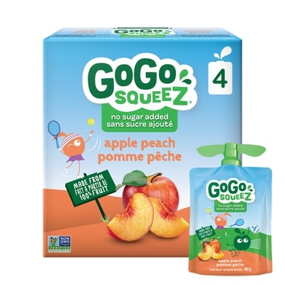 GoGo squeez Squeeze, Apple Peach 4x90.0 g, $1.04/100g