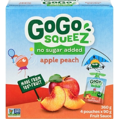 GoGo squeez Squeeze, Apple Peach 4x90.0 g, $1.11/100g