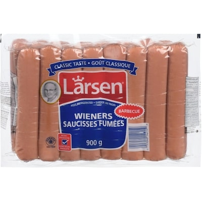 Larsen Saucisses fumées style barbecue 900 g, 1,56 $/100g