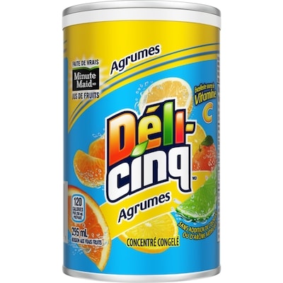 Déli-cinq Jus d'agrumes Can 295 ml, 1,19 $/100ml