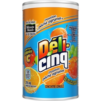 Déli-cinq Jus Passion Pêche Agrumes 295 ml, 1,19 $/100ml